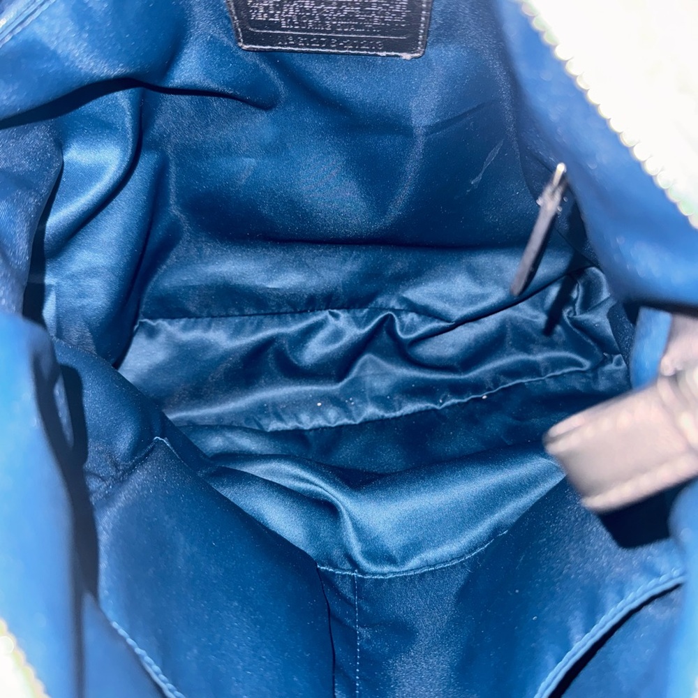 Coach Isabelle Madison silver metallic dotted Op Art Shoulder crossbody bag EUC - Picture 17 of 17